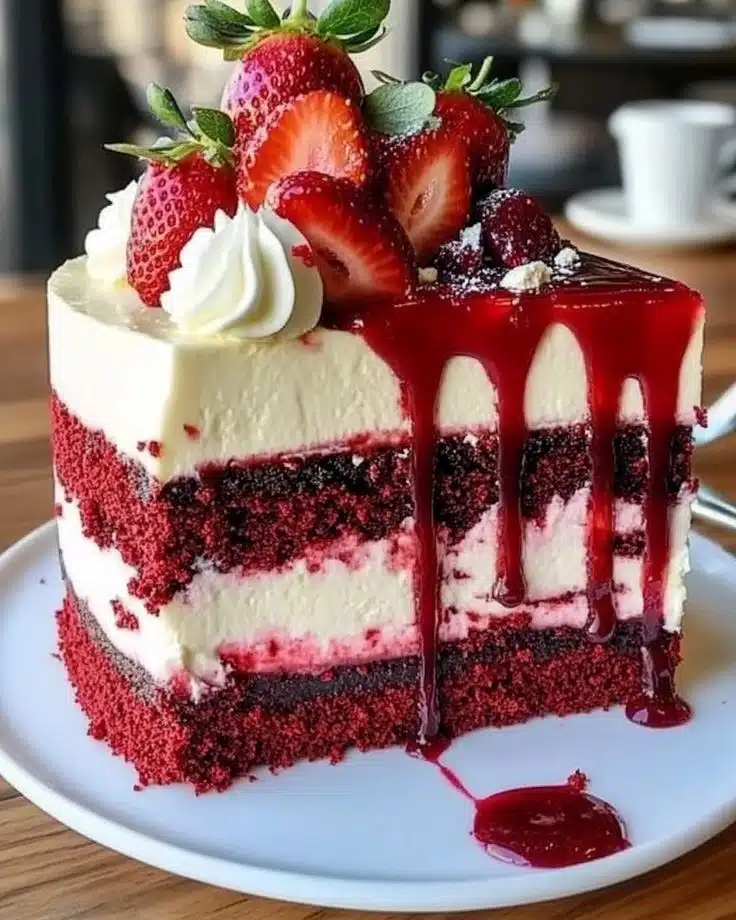 Red Velvet Strawberry Cheesecake Recipe